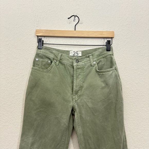 FREE PEOPLE WE THE FREE Maggie Mid Rise Straight Leg Jeans in Sage Green - Picture 3 of 12